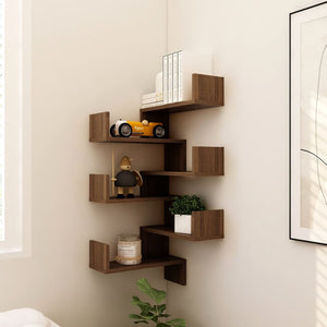 Galleria Design Wall Corner Shelves 2 pcs Brown Oak 40x40x50 cm Engineered Wood