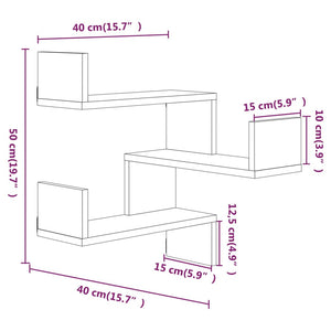 Galleria Design Wall Corner Shelves 2 pcs Brown Oak 40x40x50 cm Engineered Wood