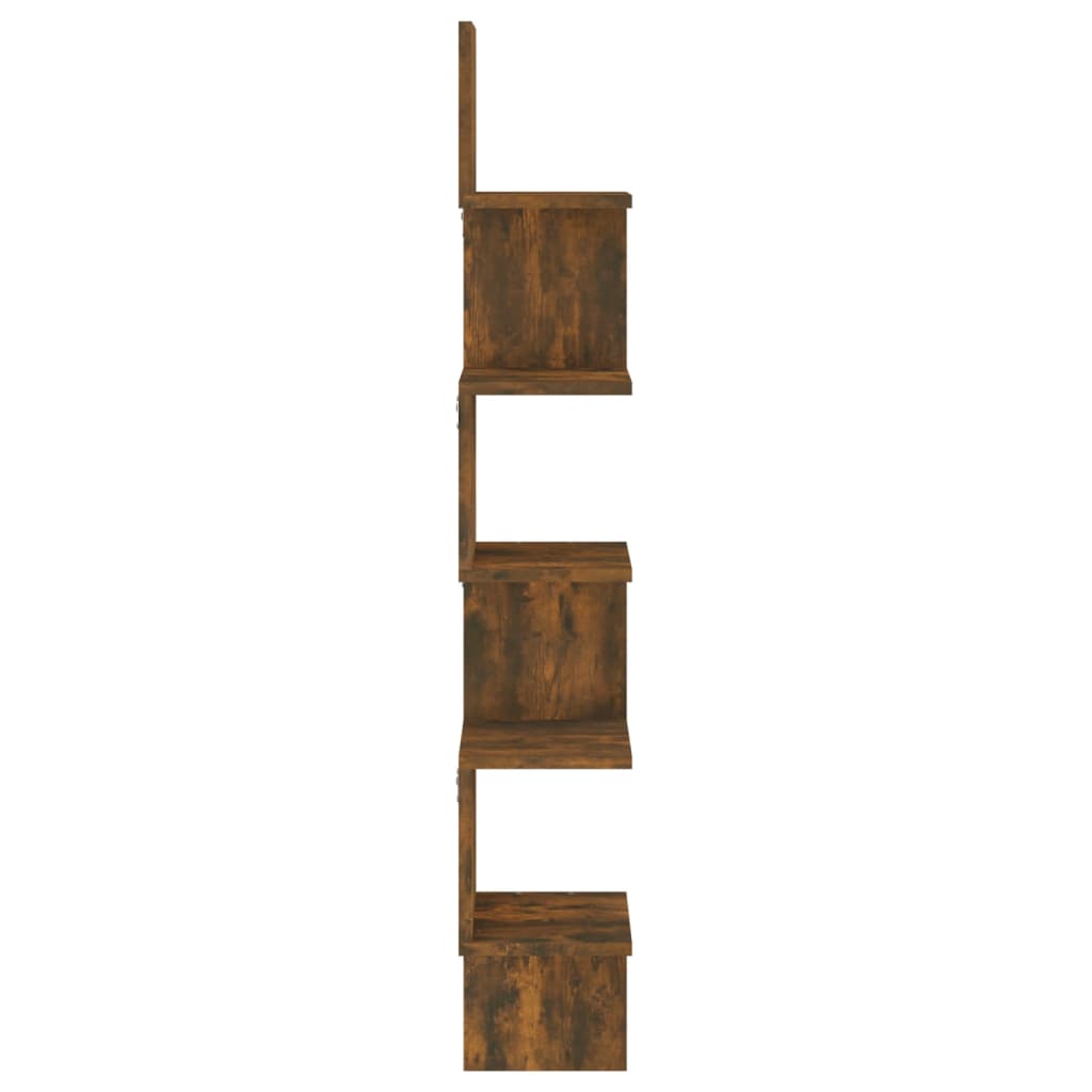 Galleria Design Wall Corner Shelf Smoked Oak 20x20x127.5 cm Engineered Wood