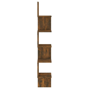 Galleria Design Wall Corner Shelf Smoked Oak 20x20x127.5 cm Engineered Wood