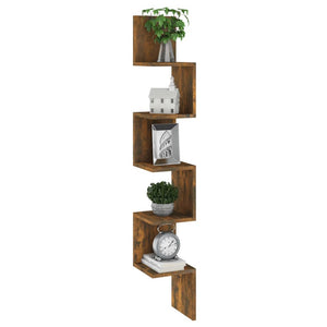 Galleria Design Wall Corner Shelf Smoked Oak 20x20x127.5 cm Engineered Wood