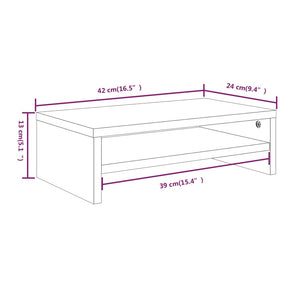 Galleria Design Monitor Stand Smoked Oak 42x24x13 cm Engineered Wood