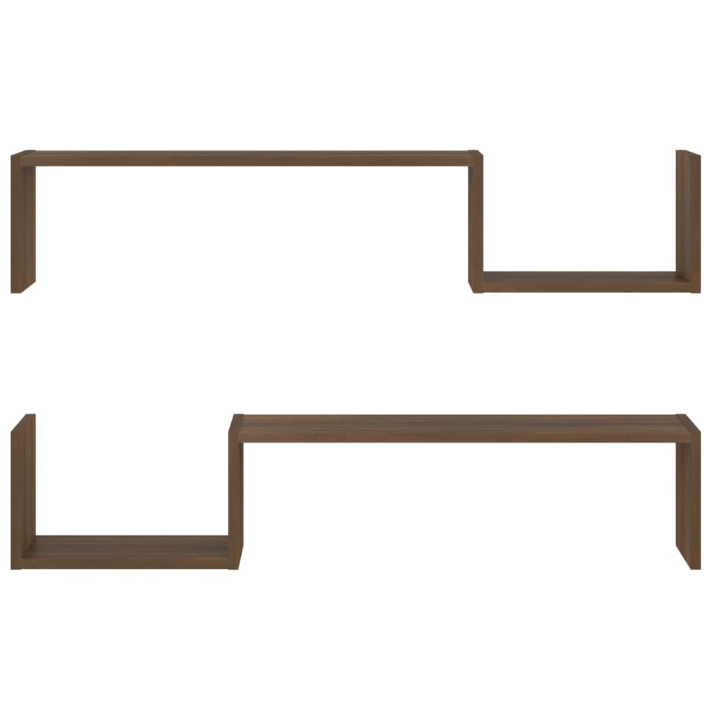 Galleria Design Wall Shelves 2 pcs Brown Oak 100x15x20 cm Engineered Wood