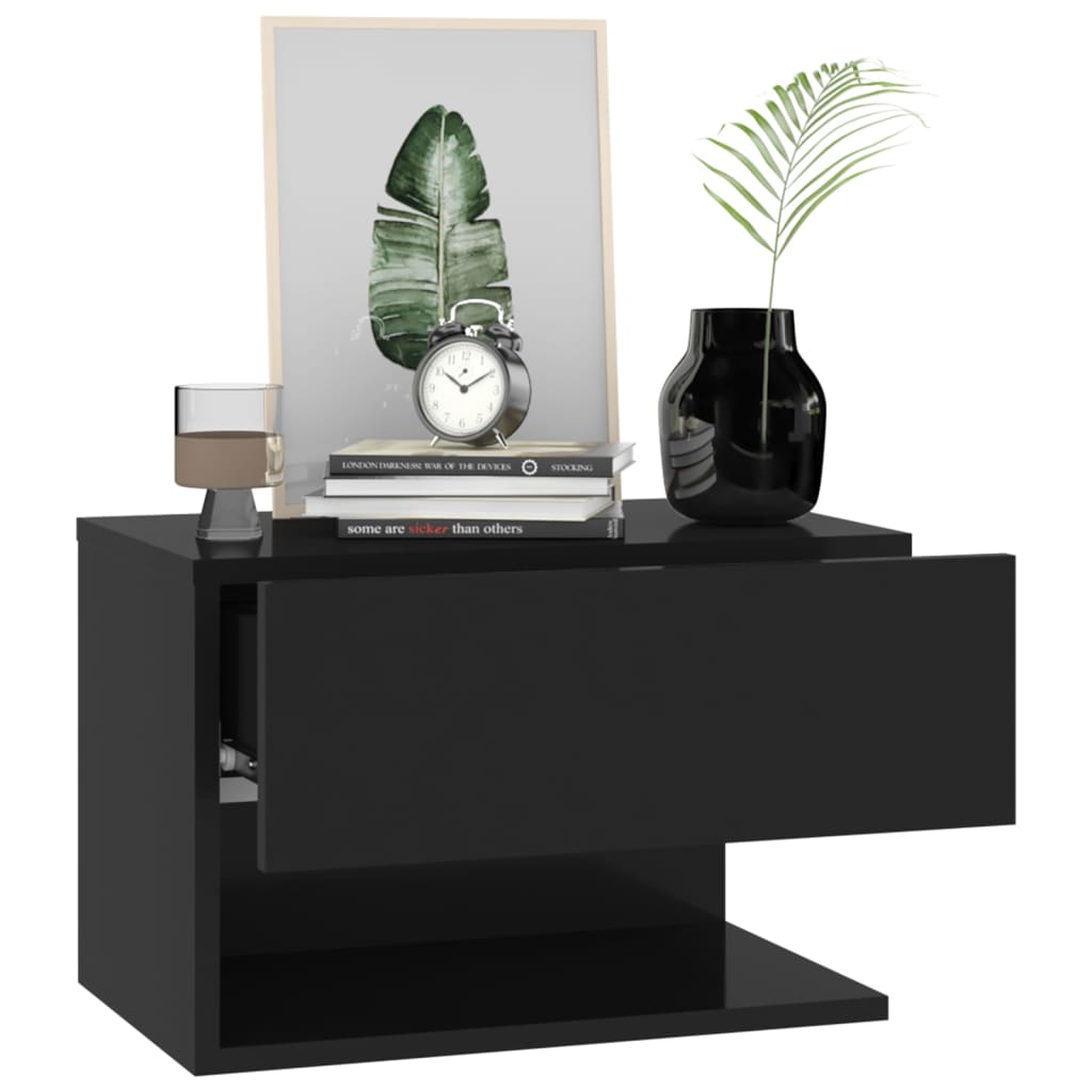 Galleria Design Wall-mounted Bedside Cabinet Black