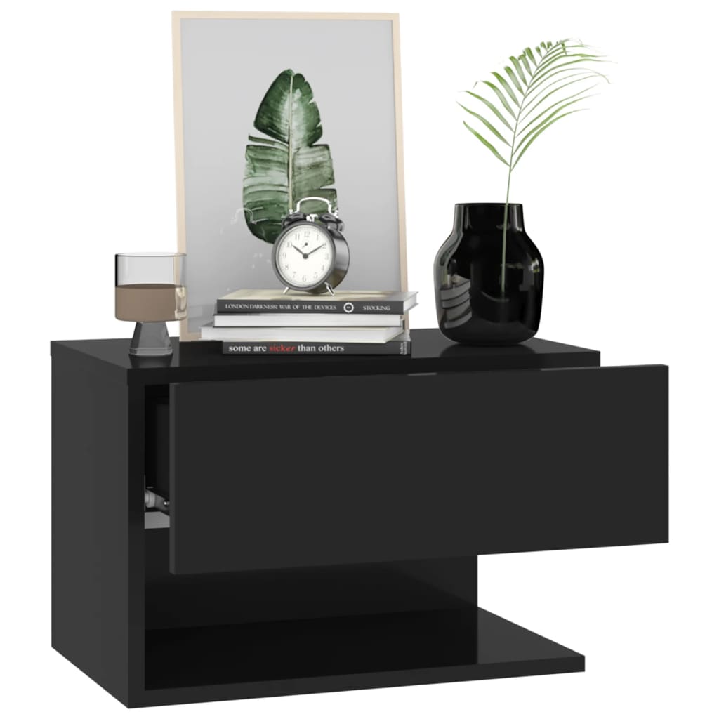 Galleria Design Wall-mounted Bedside Cabinets 2 pcs Black