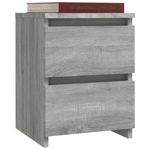 Galleria Design Bedside Cabinets 2 pcs Grey Sonoma 30x30x40 cm Engineered Wood