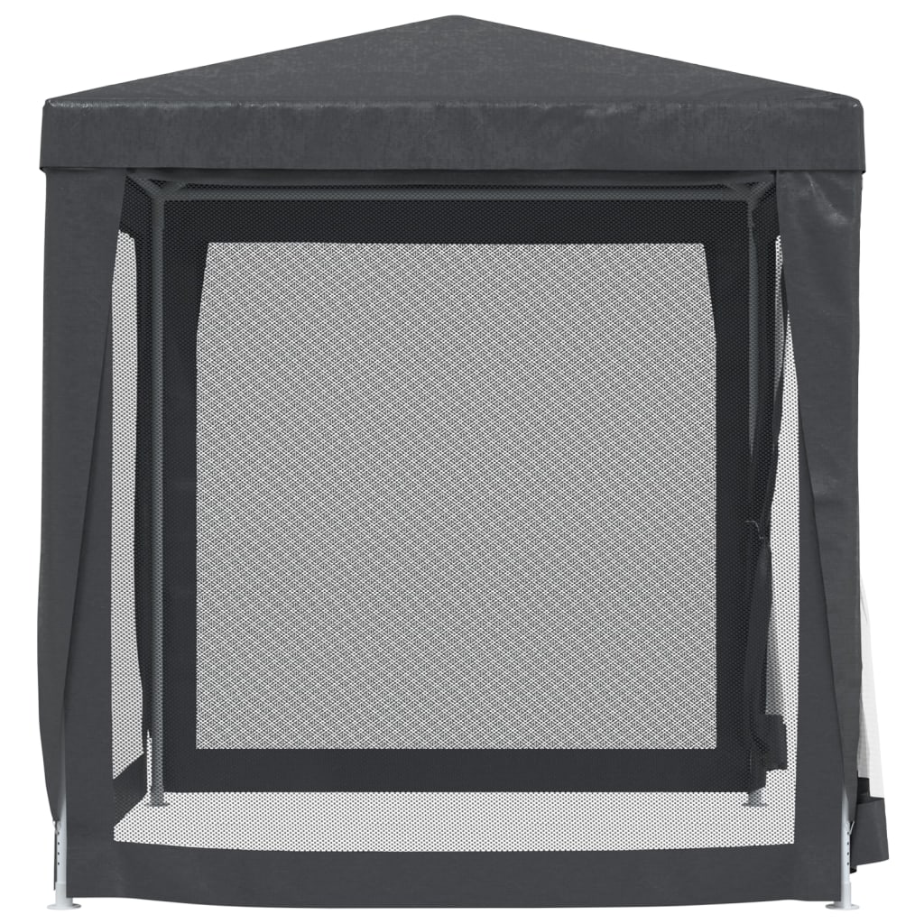 Galleria Design Party Tent with 4 Mesh Sidewalls Anthracite 2x2 m HDPE