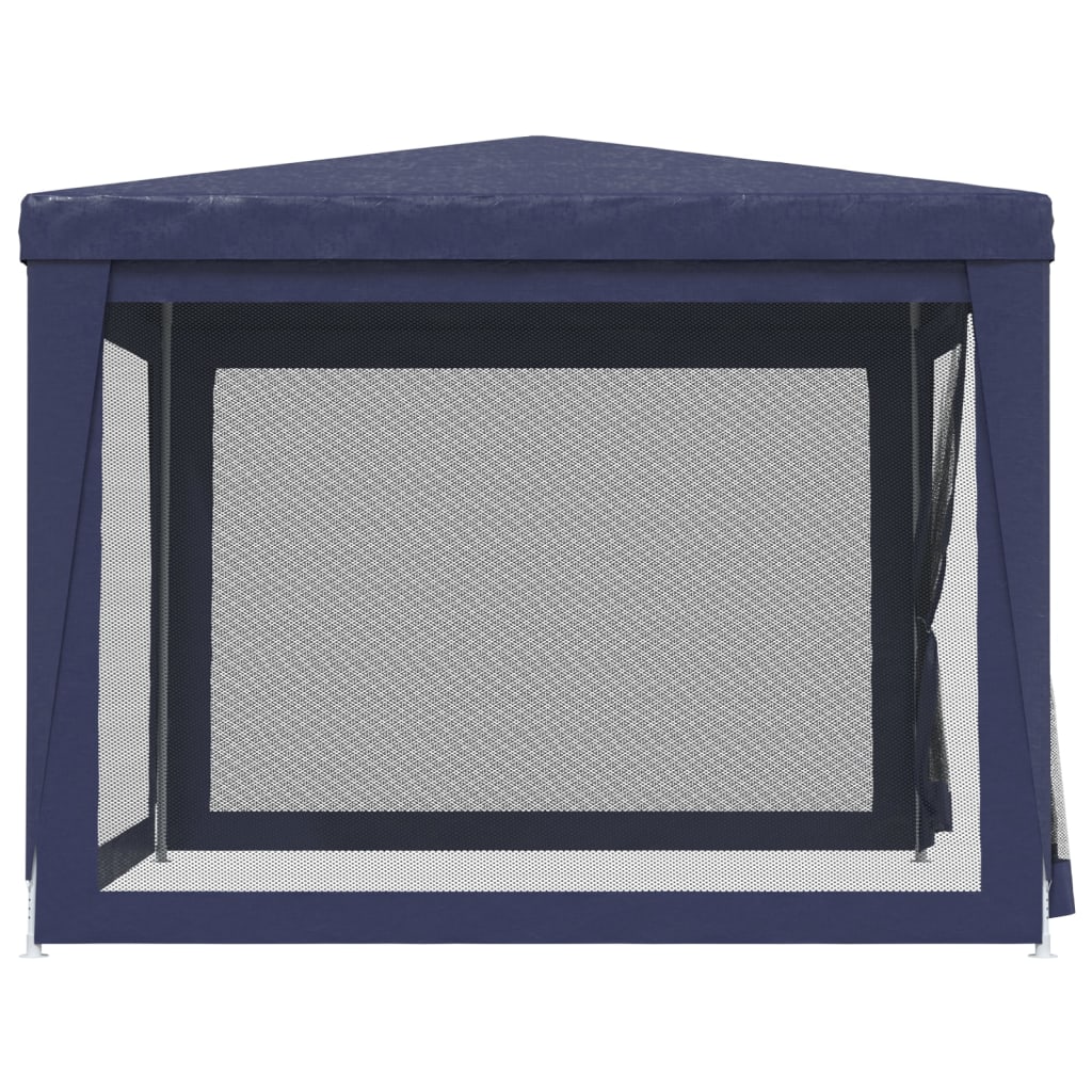 Galleria Design Party Tent with 4 Mesh Sidewalls Blue 3x3 m HDPE