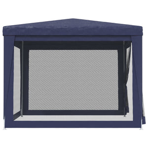 Galleria Design Party Tent with 4 Mesh Sidewalls Blue 3x3 m HDPE