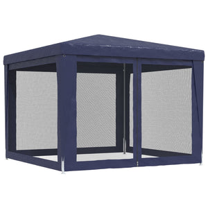 Galleria Design Party Tent with 4 Mesh Sidewalls Blue 3x3 m HDPE