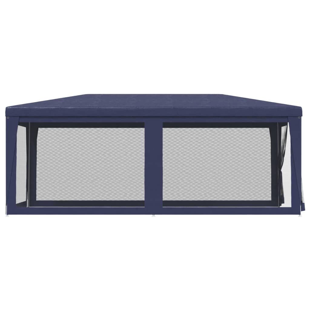 Galleria Design Party Tent with 6 Mesh Sidewalls Blue 3x6 m HDPE