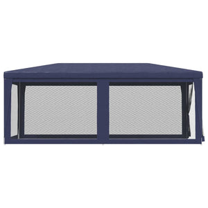 Galleria Design Party Tent with 6 Mesh Sidewalls Blue 3x6 m HDPE
