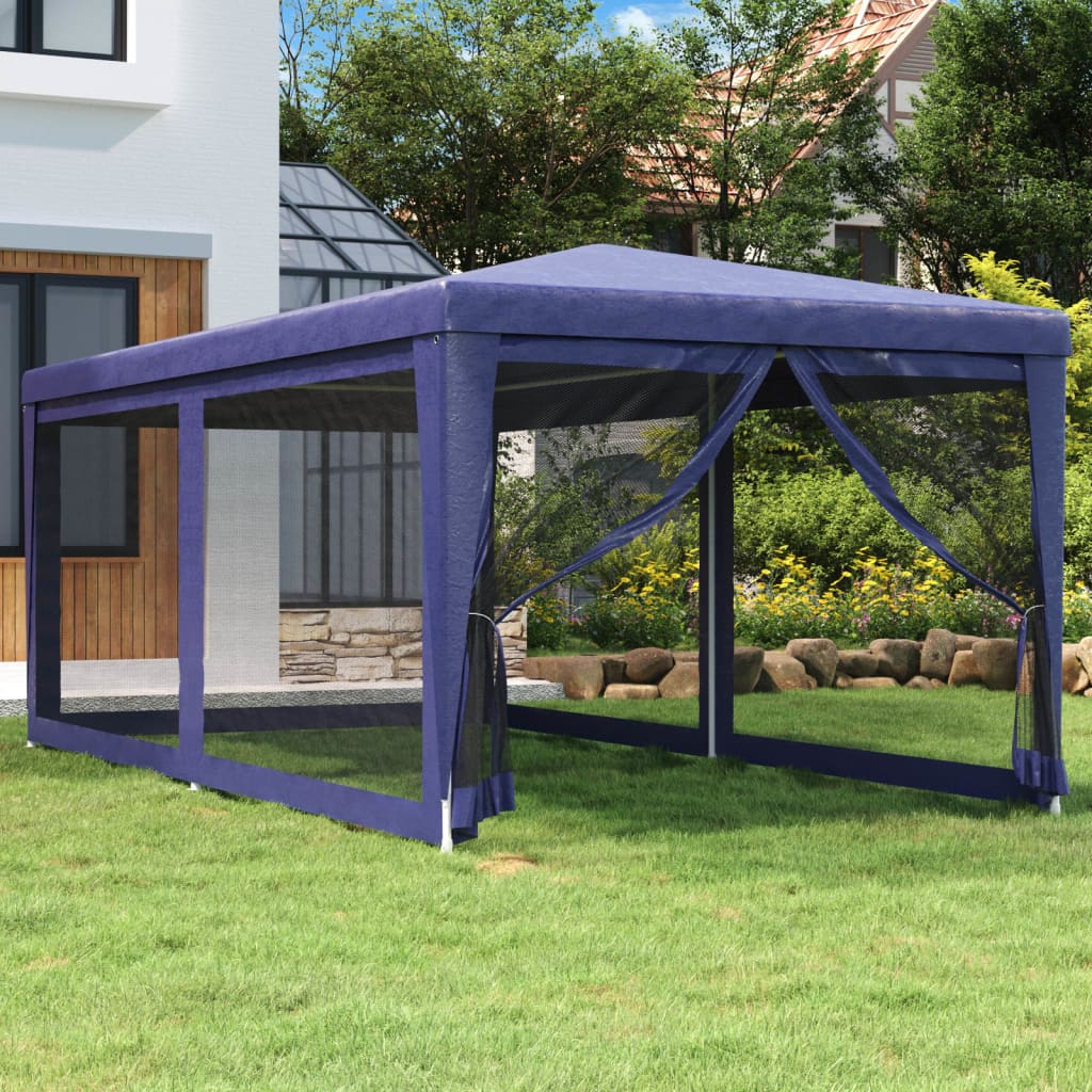 party tent instructions 3x6 Galleria Design Party Tent with 6 Mesh Sidewalls Blue 3x6 m HDPE