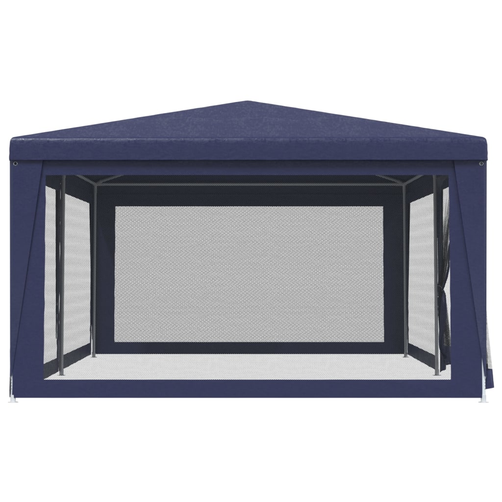 Galleria Design Party Tent with 6 Mesh Sidewalls Blue 6x4 m HDPE