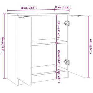 Galleria Design Sideboards 2 pcs Black 60x30x70 cm Engineered Wood