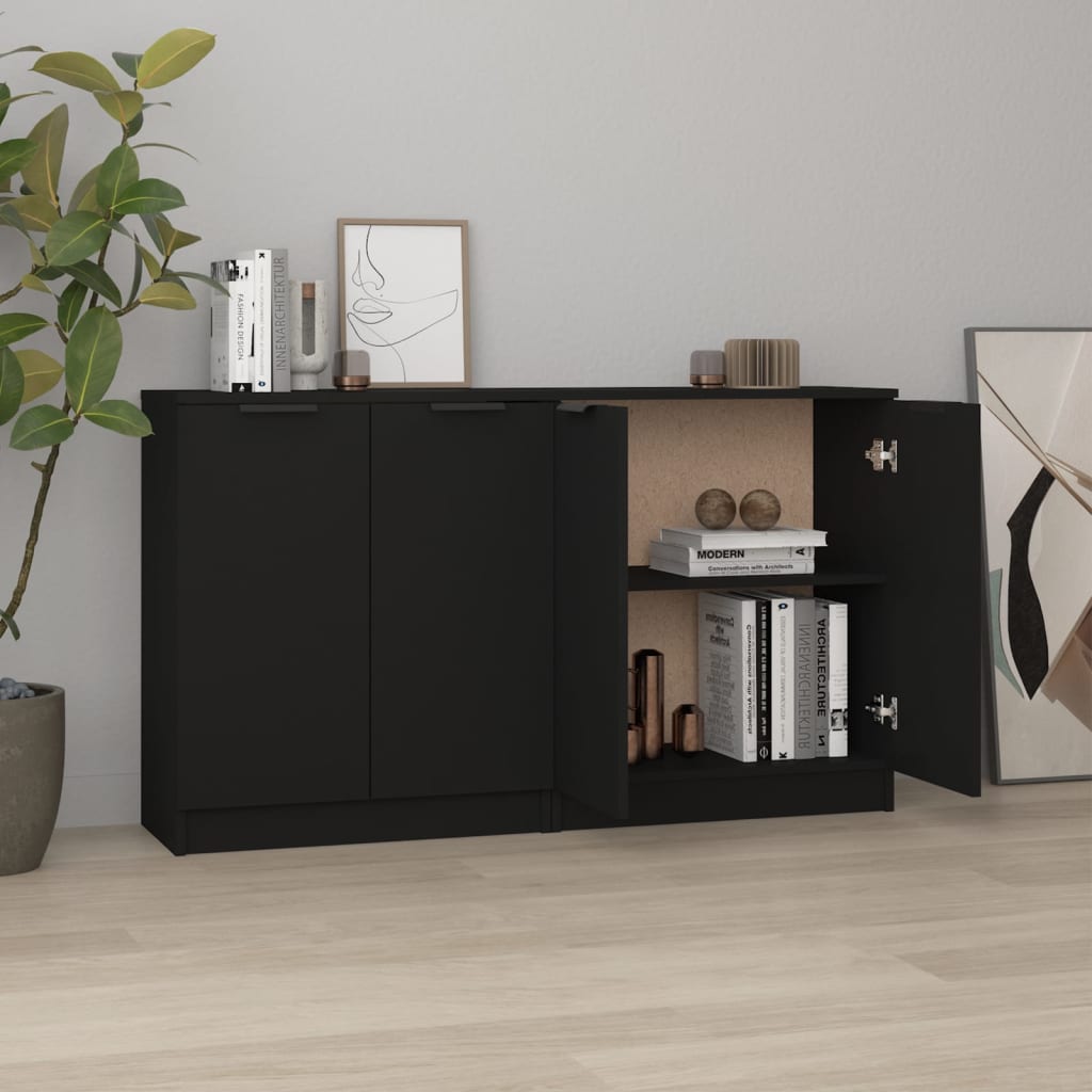 Galleria Design Sideboards 2 pcs Black 60x30x70 cm Engineered Wood