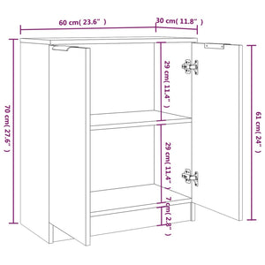 Galleria Design Sideboards 2 pcs Black 60x30x70 cm Engineered Wood