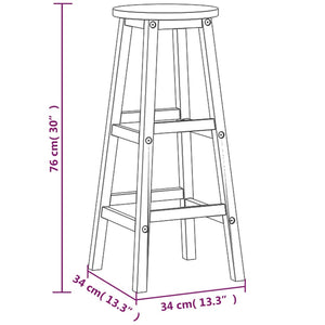 Galleria Design Bar Stools 8 pcs Solid Wood Acacia