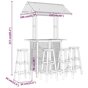 Galleria Design 5 Piece Garden Bar Set Solid Wood Acacia