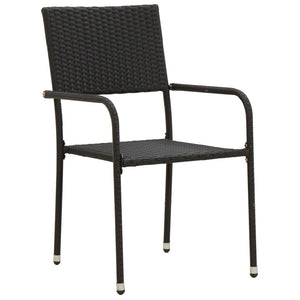 Galleria Design 9 Piece Outdoor Dining Set Poly Rattan Black
