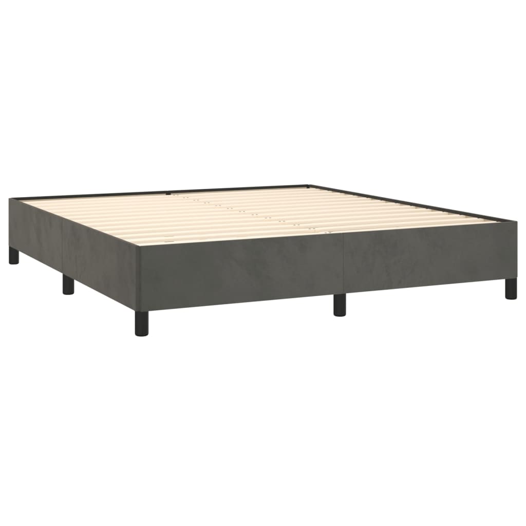 Galleria Design Bed Frame without Mattress Dark Grey 180x200 cm Super King Velvet