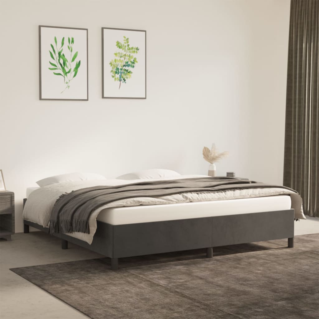 Galleria Design Bed Frame Dark Grey 180x200 cm Super King Velvet