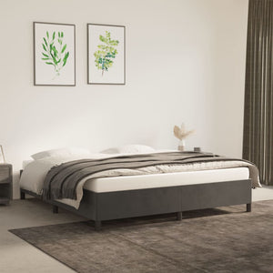 Galleria Design Bed Frame without Mattress Dark Grey 180x200 cm Super King Velvet