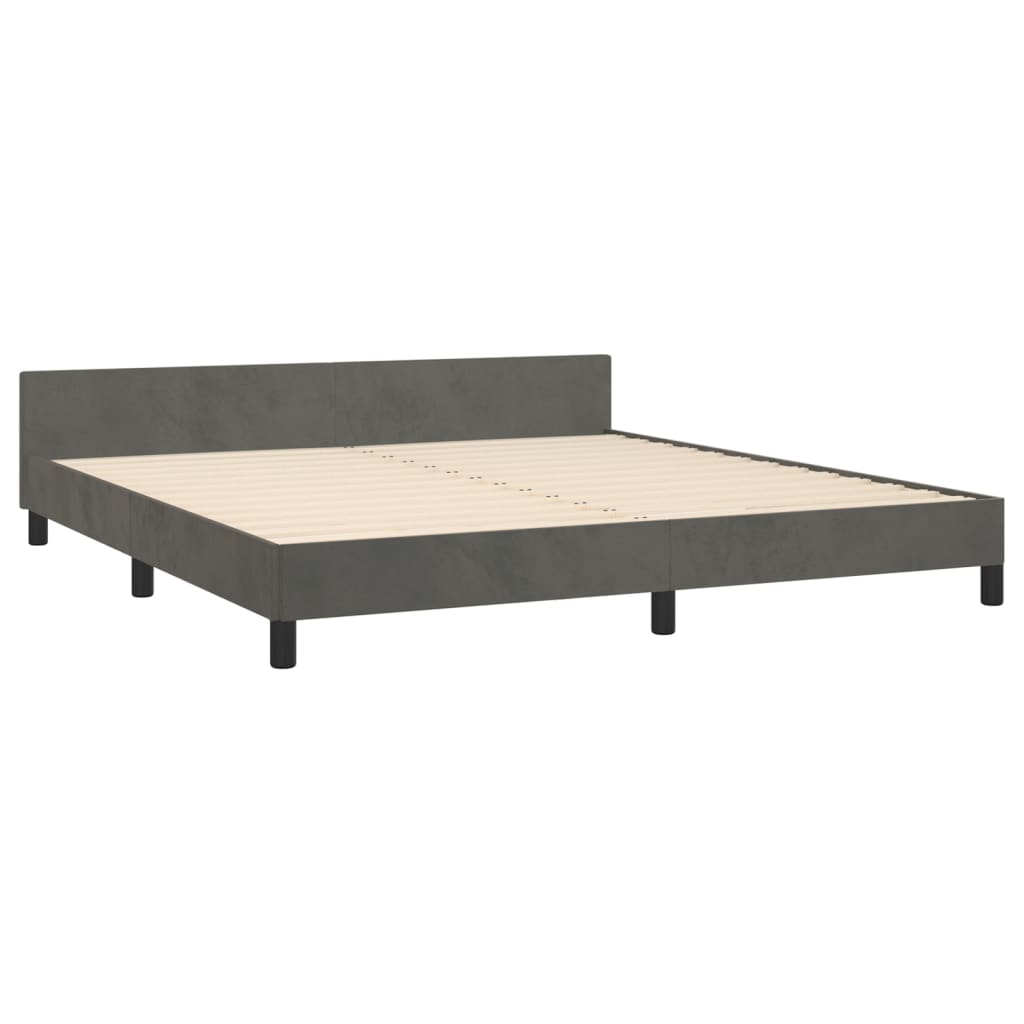Galleria Design Bed Frame without Mattress Dark Grey 180x200 cm Super King Velvet