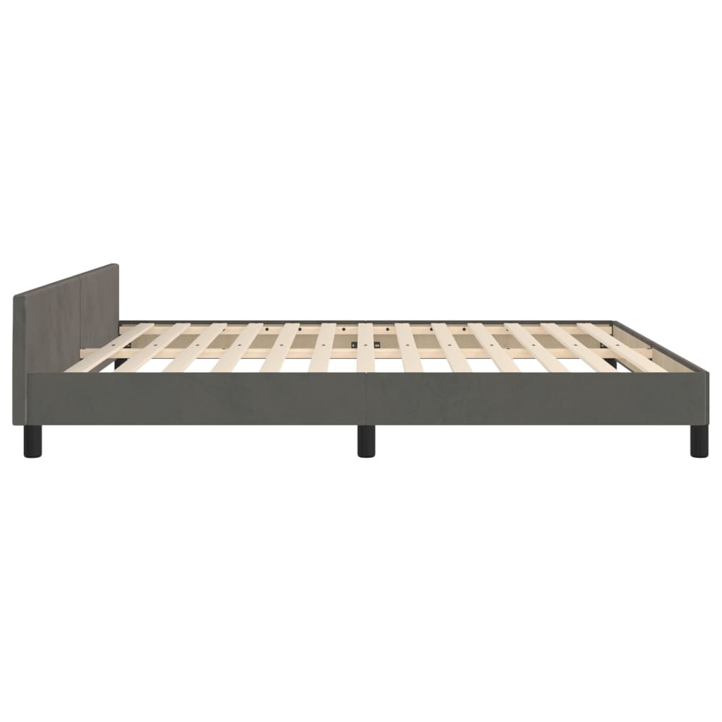 Galleria Design Bed Frame without Mattress Dark Grey 180x200 cm Super King Velvet