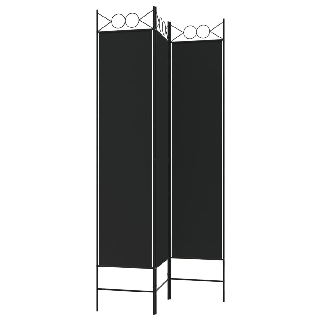 Galleria Design 3-Panel Room Divider Black 120x200 cm Fabric