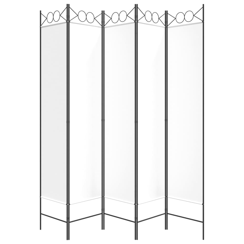 Galleria Design 5-Panel Room Divider White 200x200 cm Fabric