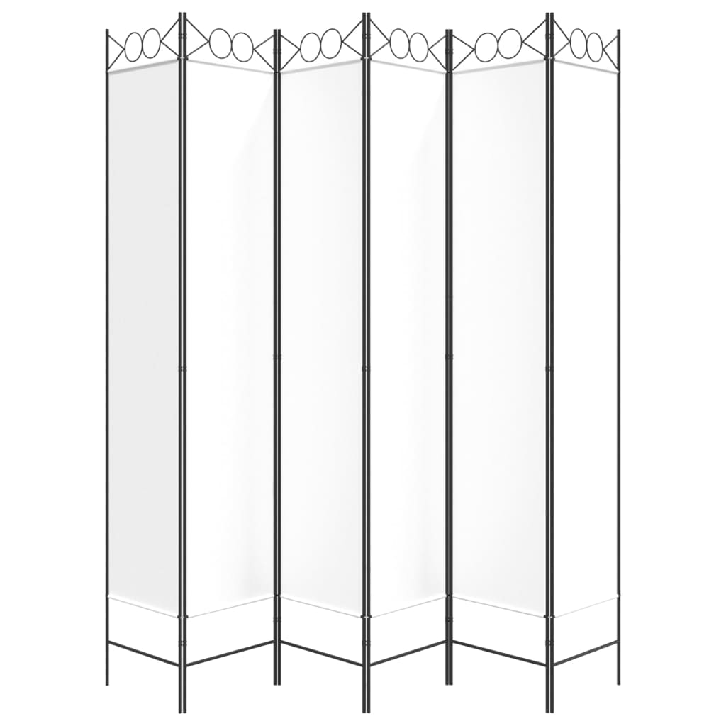 Galleria Design 6-Panel Room Divider White 240x220 cm Fabric