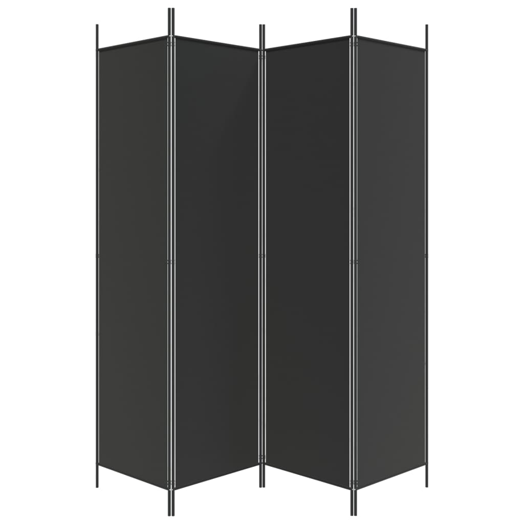 Galleria Design 4-Panel Room Divider Black 200x200 cm Fabric