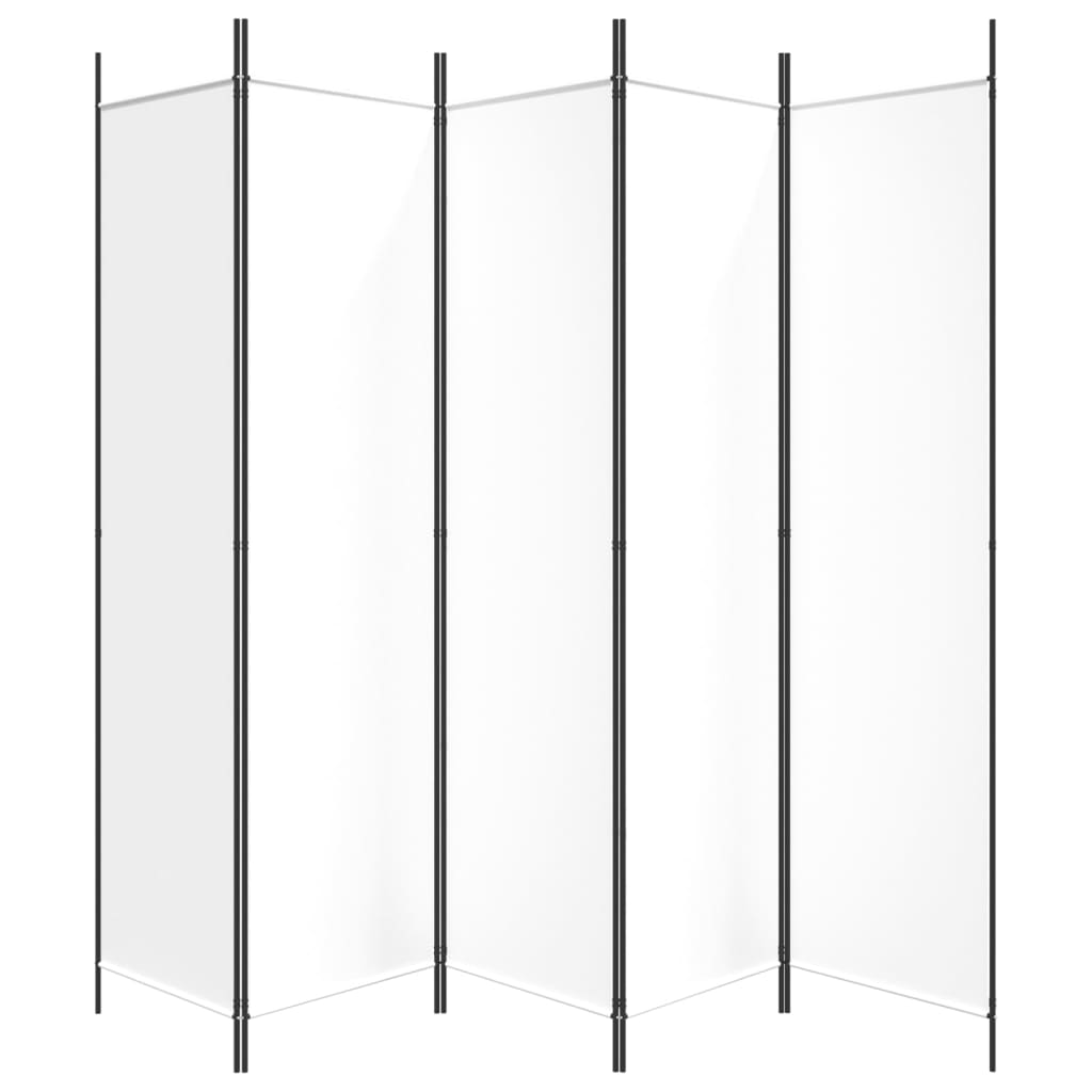 Galleria Design 5-Panel Room Divider White 250x200 cm Fabric