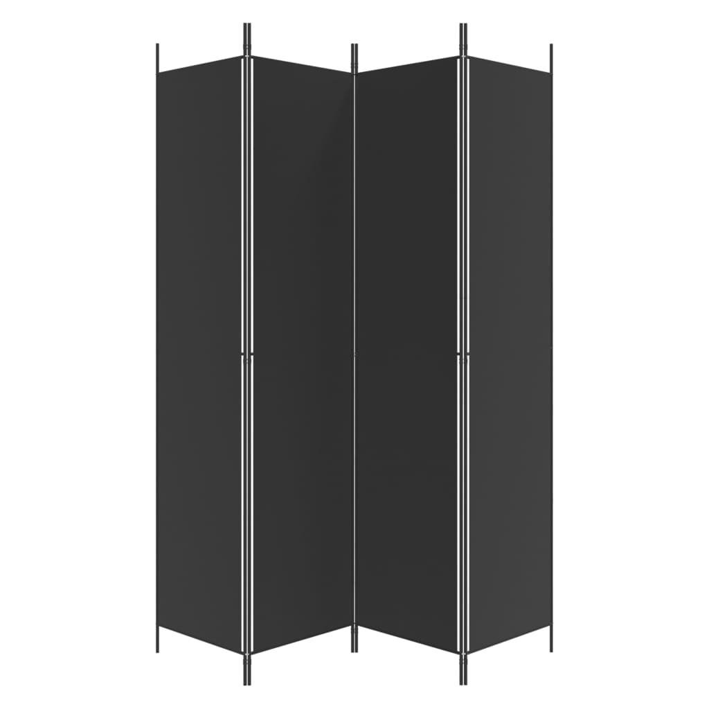 Galleria Design 4-Panel Room Divider Black 200x220 cm Fabric