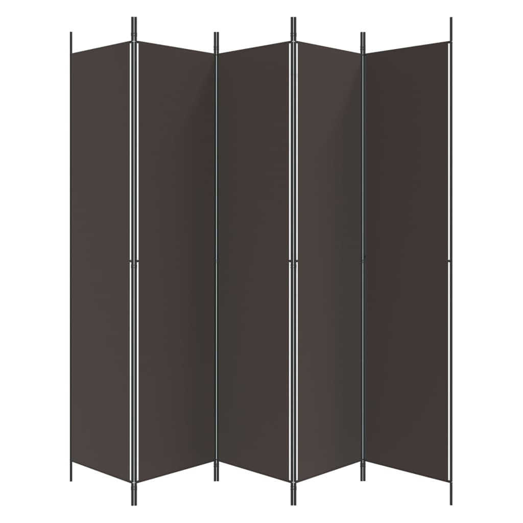 Galleria Design 5-Panel Room Divider Brown 250x220 cm Fabric
