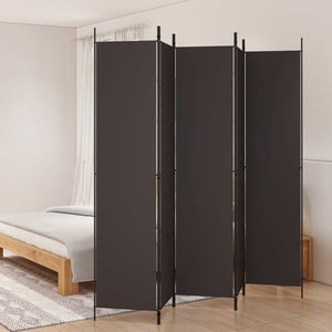 Galleria Design 5-Panel Room Divider Brown 250x220 cm Fabric