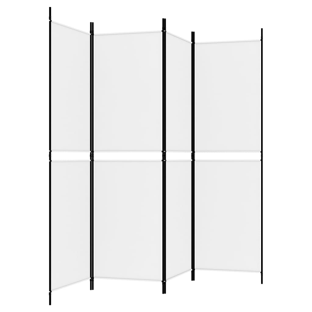 Galleria Design 4-Panel Room Divider White 200x180 cm Fabric
