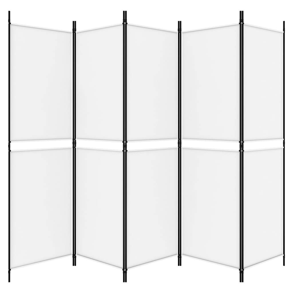 Galleria Design 5-Panel Room Divider White 250x180 cm Fabric