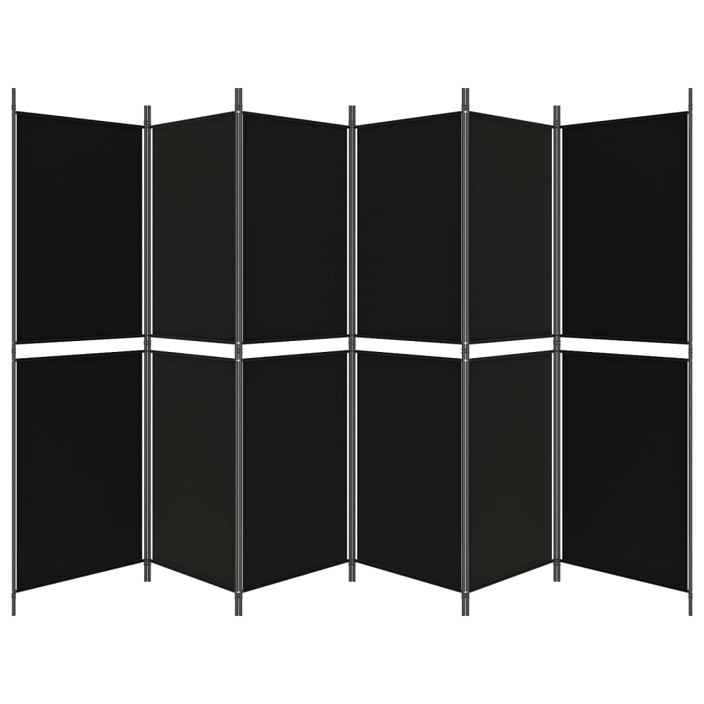 Galleria Design 6-Panel Room Divider Black 300x180 cm Fabric