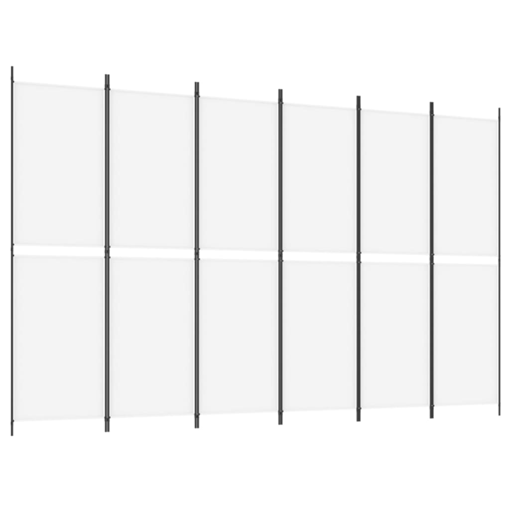 Galleria Design 6-Panel Room Divider White 300x200 cm Fabric