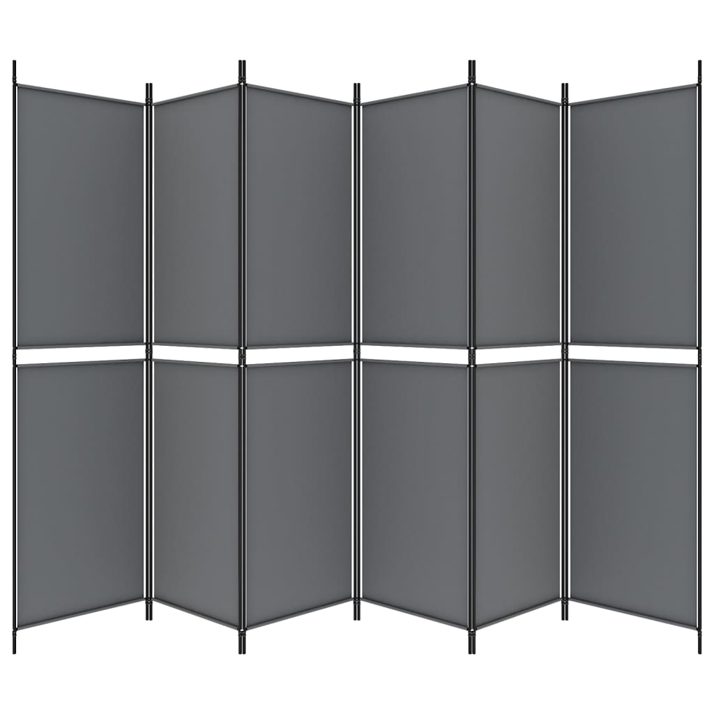 Galleria Design 6-Panel Room Divider Anthracite 300x200 cm Fabric