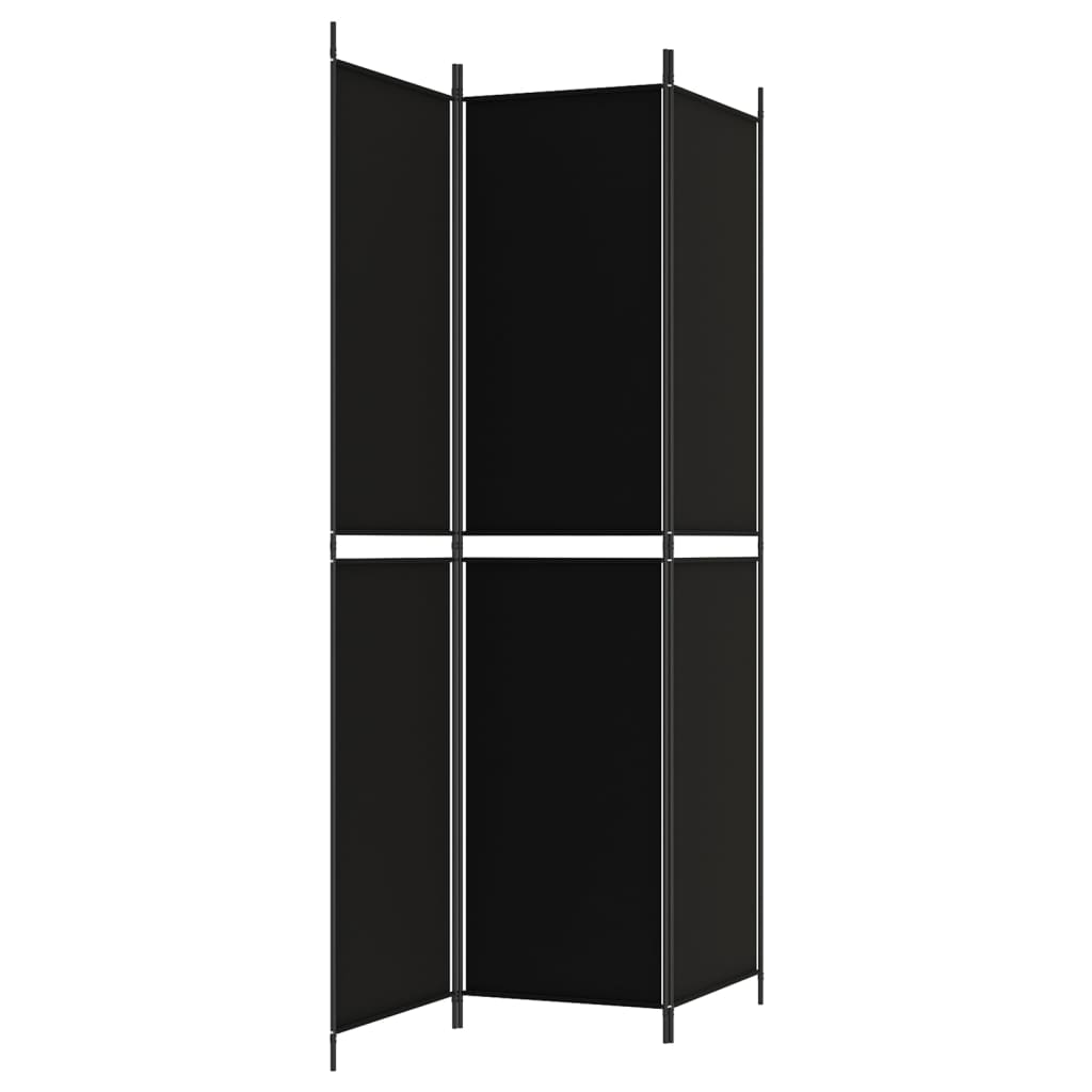 Galleria Design 3-Panel Room Divider Black 150x220 cm Fabric