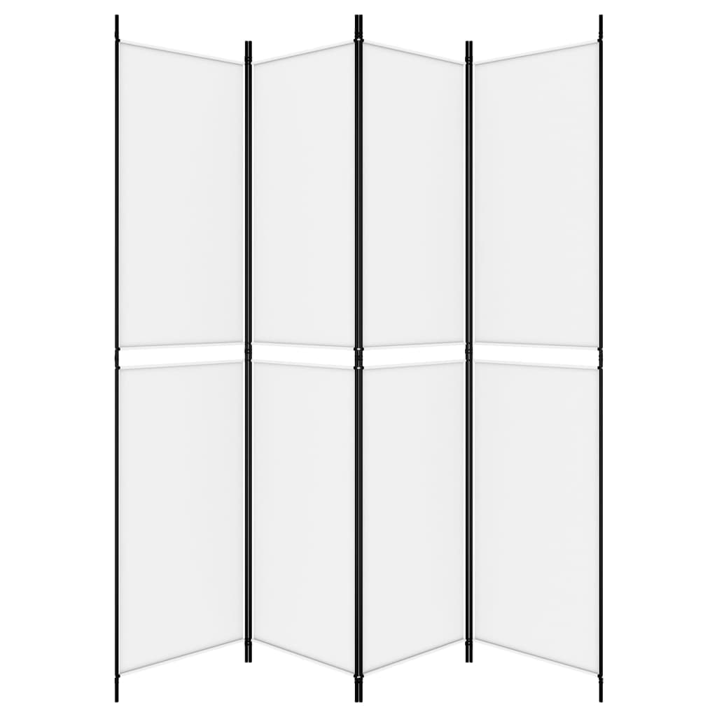 Galleria Design 4-Panel Room Divider White 200x220 cm Fabric