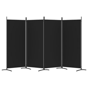 Galleria Design 4-Panel Room Divider Black 346x180 cm Fabric