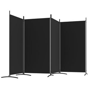 Galleria Design 4-Panel Room Divider Black 346x180 cm Fabric
