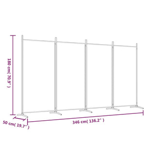 Galleria Design 4-Panel Room Divider Black 346x180 cm Fabric