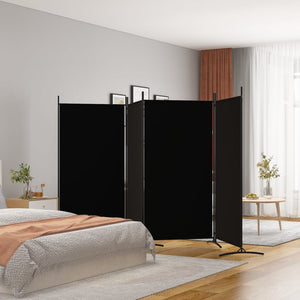 Galleria Design 4-Panel Room Divider Black 346x180 cm Fabric