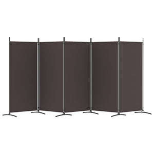 Galleria Design 5-Panel Room Divider Brown 433x180 cm Fabric