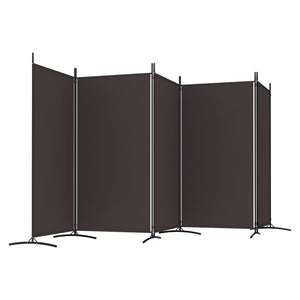 Galleria Design 5-Panel Room Divider Brown 433x180 cm Fabric